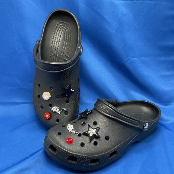CROCS Other - Classic Crocs Black mens 11 With Jibbitz